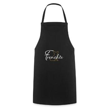 Police décorative Frenchie Bouledogue Français - Tablier de cuisine - noir - Devant - AI Model Male 185 dark (185cm)