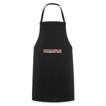 Professioneller Scherbenkleber - Kochschürze - Schwarz - Vorne - AI Model Male 185 dark (185cm)