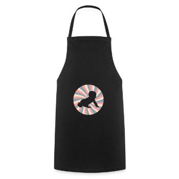 pregnancy announcement - Funny baby retro - Cooking Apron - black - Front - AI Model Male 185 dark (185cm)