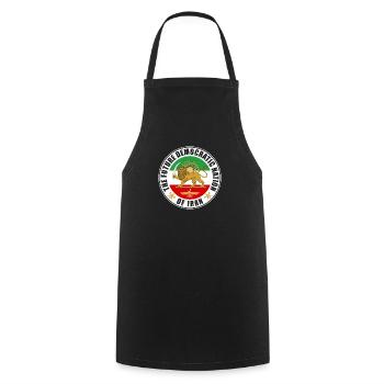 Iran Emblem Old Flag With Lion - Cooking Apron - black - Front - AI Model Male 185 dark (185cm)