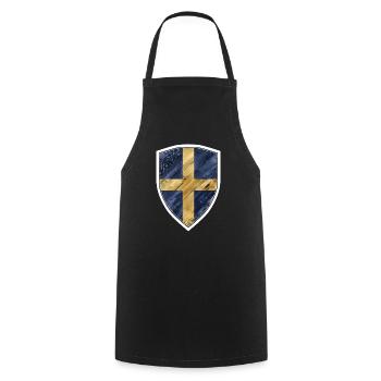 DRAPEAU SUÈDE DRAPEAU - Tablier de cuisine - noir - Devant - AI Model Male 185 dark (185cm)