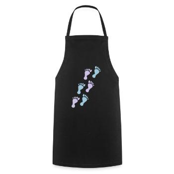 baby footprints - Tablier de cuisine - noir - Devant - AI Model Male 185 dark (185cm)