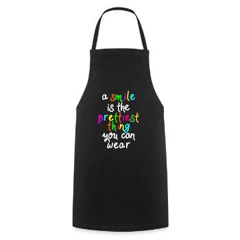 a smile is the prettiest thing - Tablier de cuisine - noir - Devant - AI Model Male 185 dark (185cm)
