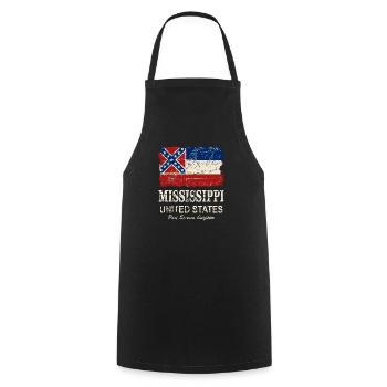 Mississippi Flag - Vintage Look - Kochschürze - Schwarz - Vorne - AI Model Male 185 dark (185cm)