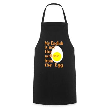 My English is not the yellow from the Egg-Version2 - Kochschürze - Schwarz - Vorne - AI Model Male 185 dark (185cm)