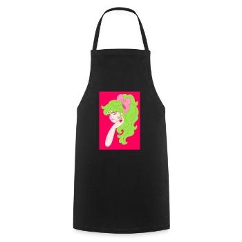 Héroïne (rose) - Tablier de cuisine - noir - Devant - AI Model Male 185 dark (185cm)
