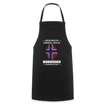 Nur noch einmal nach Norwegen Flagge Urlaub - Kochschürze - Schwarz - Vorne - AI Model Male 185 dark (185cm)