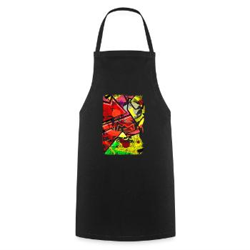 Graffiti style Splash hip hop colors painter color - Cooking Apron - black - Front - AI Model Male 185 dark (185cm)