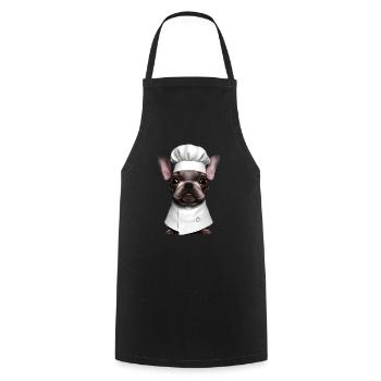 Bulldog Dogs Restaurateur Dog Owner Dog Cooks - Cooking Apron - black - Front - AI Model Male 185 dark (185cm)