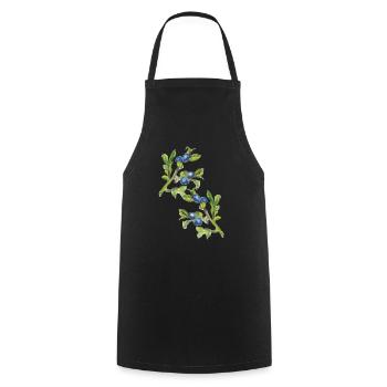 Blueberry branch - Cooking Apron - black - Front - AI Model Male 185 dark (185cm)