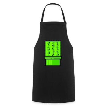 Cactus Cacti Retro Video Game Pixel Flower Pot - Cooking Apron - black - Front - AI Model Male 185 dark (185cm)