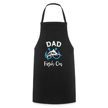 Papa Fish À La Pêche - Tablier de cuisine - noir - Devant - AI Model Male 185 dark (185cm)