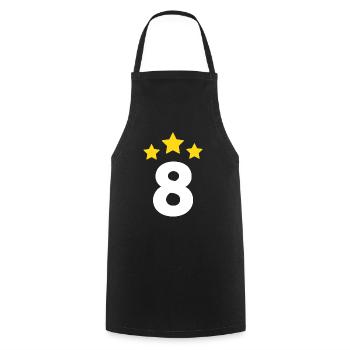 8 Year Star - 8th Anniversary Gift - Cooking Apron - black - Front - AI Model Male 185 dark (185cm)