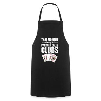 Ce moment où votre partenaire appelle les clubs - Tablier de cuisine - noir - Devant - AI Model Male 185 dark (185cm)