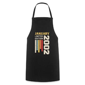 January 2002 - January 2002 Birthday Gift - Cooking Apron - black - Front - AI Model Male 185 dark (185cm)