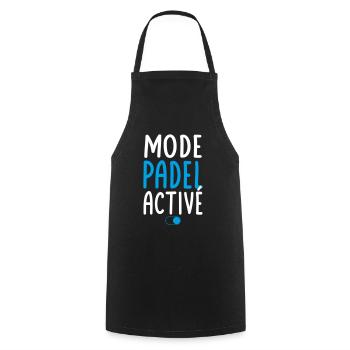 Mode Padel activé - Idée cadeau - Tablier de cuisine - noir - Devant - AI Model Male 185 dark (185cm)