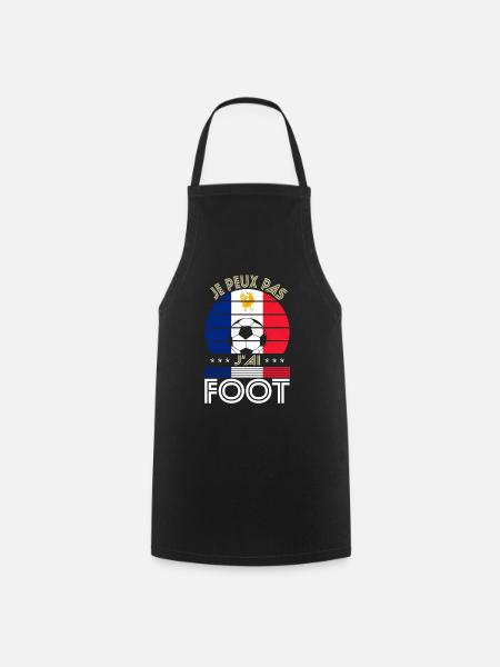 Idée cadeau Football Je peux pas j'ai Foot France - Tablier de cuisine - noir