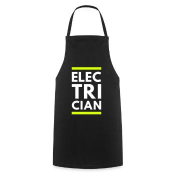 Électricien (deux lignes) - Tablier de cuisine - noir - Devant - AI Model Male 185 dark (185cm)
