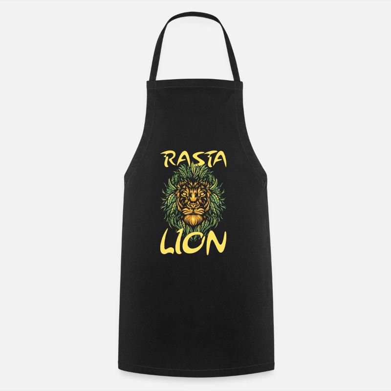 Rasta Lion Rastafari Cadeau - Tablier de cuisine - noir