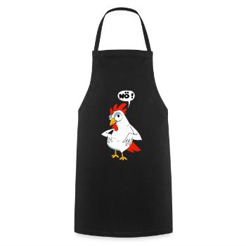 Huhn Nein Lustig Cartoon Motzig Vegan Vegetatrier - Kochschürze - Schwarz - Vorne - AI Model Male 185 dark (185cm)