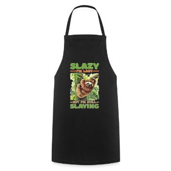 Slazy I'm Lazy But I'm Still Slaying - Kochschürze - Schwarz - Vorne - AI Model Male 185 dark (185cm)