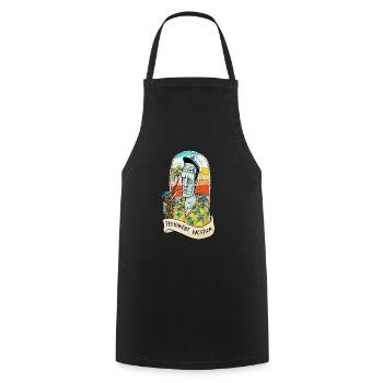 frank aloha - Cooking Apron - black - Front - AI Model Male 185 dark (185cm)
