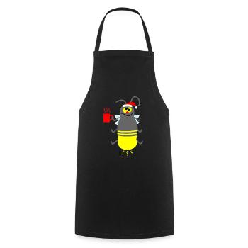 Glühwein und Glühwürmchen(b) - Kochschürze - Schwarz - Vorne - AI Model Male 185 dark (185cm)