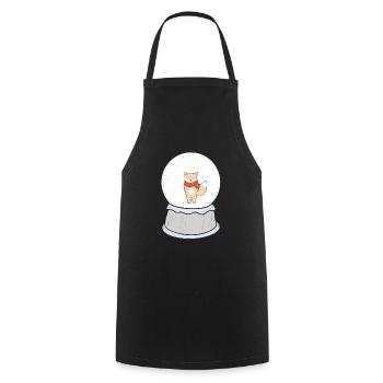Renard globe à neige - Tablier de cuisine - noir - Devant - AI Model Male 185 dark (185cm)