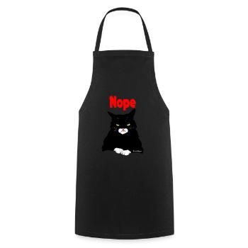 Nope, No, funny bad cat - Cooking Apron - black - Front - AI Model Male 185 dark (185cm)