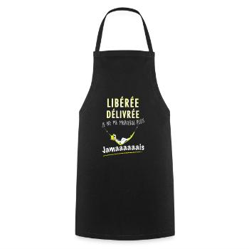 Divorce Humour libérée Délivrée - Tablier de cuisine - noir - Devant - AI Model Male 185 dark (185cm)