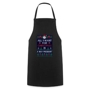 All i want for christmas is a new president - Cooking Apron - black - Front - AI Model Male 185 dark (185cm)