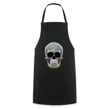 Jewelled skull - Cooking Apron - black - Front - AI Model Male 185 dark (185cm)