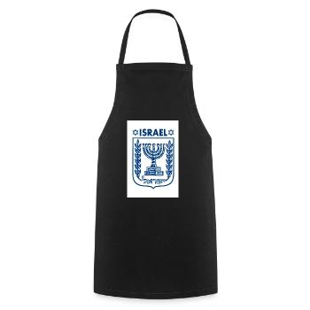 Israel logo Wappen - Kochschürze - Schwarz - Vorne - AI Model Male 185 dark (185cm)