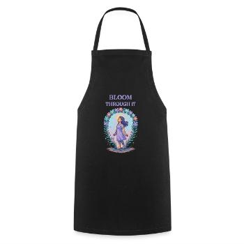 Bloom Through It – Resilience Pixel Art Tee - Cooking Apron - black - Front - AI Model Male 185 dark (185cm)