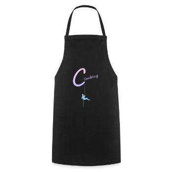 climbing, abseilen, klettern, kletterer - Kochschürze - Schwarz - Vorne - AI Model Male 185 dark (185cm)