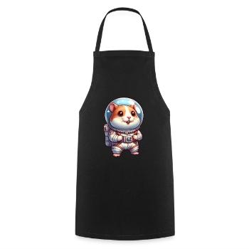 Cute hamster astronaut in space - Cooking Apron - black - Front - AI Model Male 185 dark (185cm)