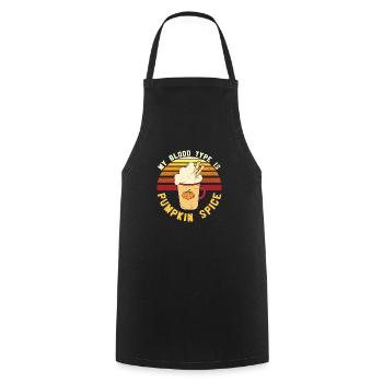 My Blood Type is Pumpkin - Cooking Apron - black - Front - AI Model Male 185 dark (185cm)