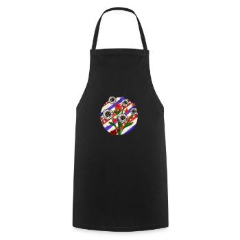 American Flower - Cooking Apron - black - Front - AI Model Male 185 dark (185cm)