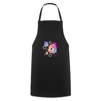 Colorful Fishes - Cooking Apron - black - Front - AI Model Male 185 dark (185cm)