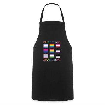 Drapeaux de la fierté - Tablier de cuisine - noir - Devant - AI Model Male 185 dark (185cm)
