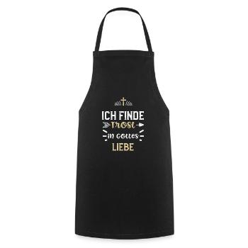Ich finde Trost in Gottes Liebe - Kochschürze - Schwarz - Vorne - AI Model Male 185 dark (185cm)