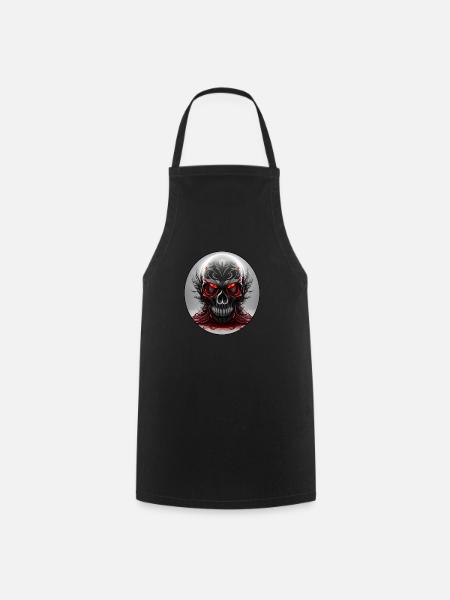 Darkside Design - Schädel Kunst 2 - Kochschürze - Schwarz