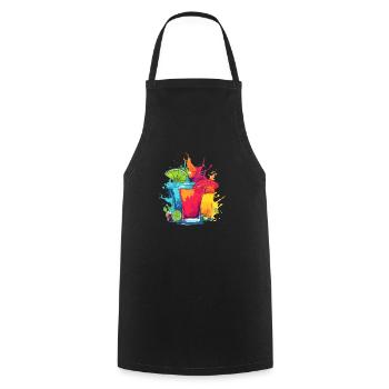 Les Cocktails 1 - Tablier de cuisine - noir - Devant - AI Model Male 185 dark (185cm)