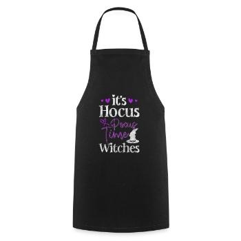 Witchcraft Broom Spell Wicca - Cooking Apron - black - Front - AI Model Male 185 dark (185cm)