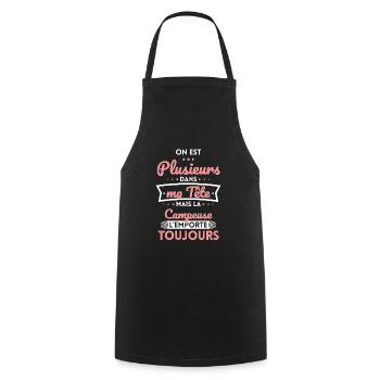 Plusieurs dans tête la Campeuse l'emporte toujours - Tablier de cuisine - noir - Devant - AI Model Male 185 dark (185cm)