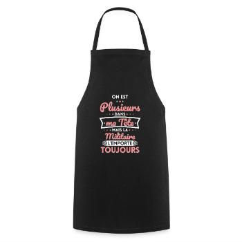 Plusieurs dans tête la Militaire l'emporte - Tablier de cuisine - noir - Devant - AI Model Male 185 dark (185cm)