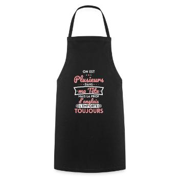 Plusieurs dans tête la Prof d'Anglais l'emporte - Tablier de cuisine - noir - Devant - AI Model Male 185 dark (185cm)