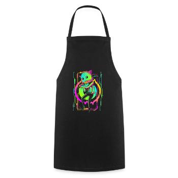 Cyberpunk Streetwear Gamer Technik - Kochschürze - Schwarz - Vorne - AI Model Male 185 dark (185cm)