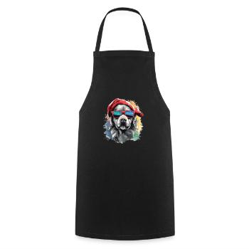 Magical Golden Retriever Christmas Dog in the Snow - Cooking Apron - black - Front - AI Model Male 185 dark (185cm)