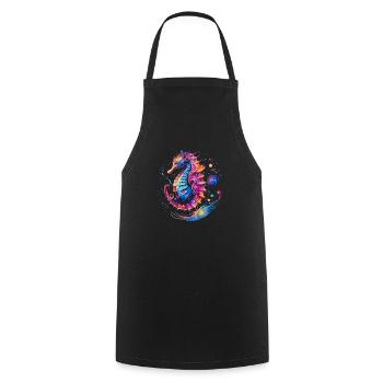 Conception d’hippocampe dans des couleurs vives animaux marins - Tablier de cuisine - noir - Devant - AI Model Male 185 dark (185cm)